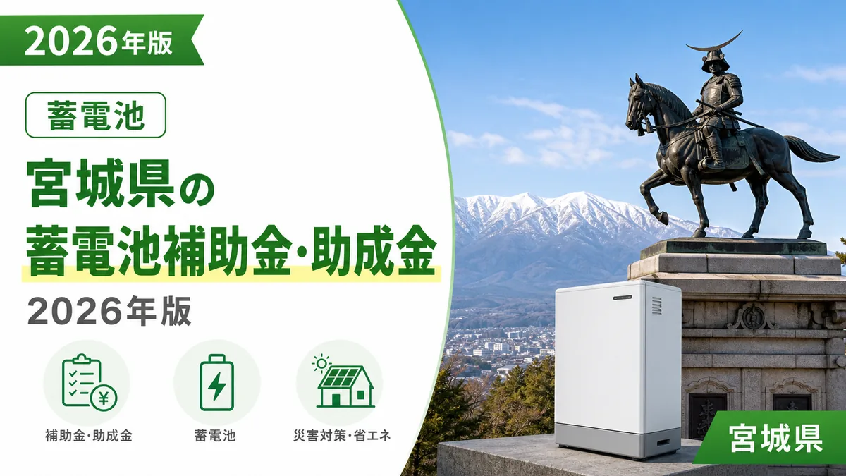 宮城県の蓄電池補助金・助成金2026年版