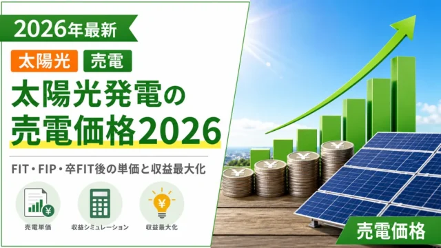 太陽光発電の売電価格2026｜FIT・FIP・卒FIT後の単価と収益最大化