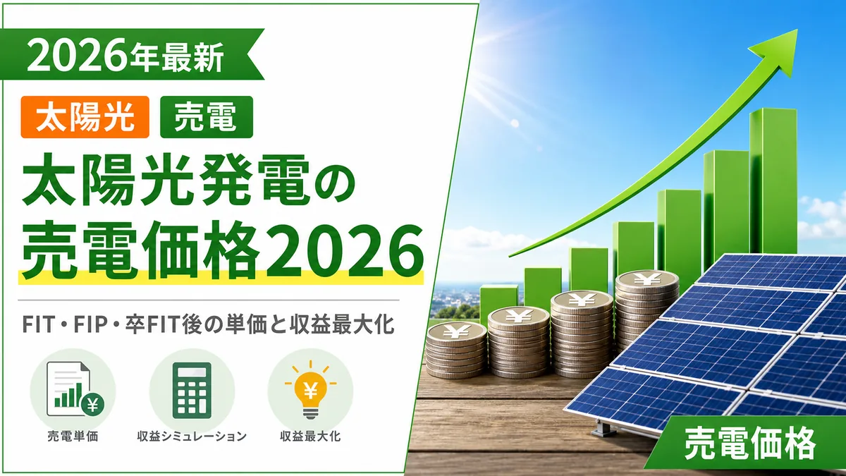 太陽光発電の売電価格2026｜FIT・FIP・卒FIT後の単価と収益最大化