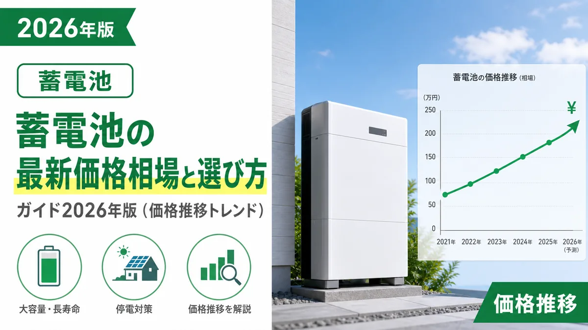 蓄電池の最新価格相場と選び方ガイド2026年版