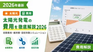 太陽光発電の費用を徹底解説2026｜初期費用・維持費・回収年数シミュレーション