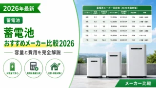 蓄電池おすすめメーカー比較2026｜容量と費用解説