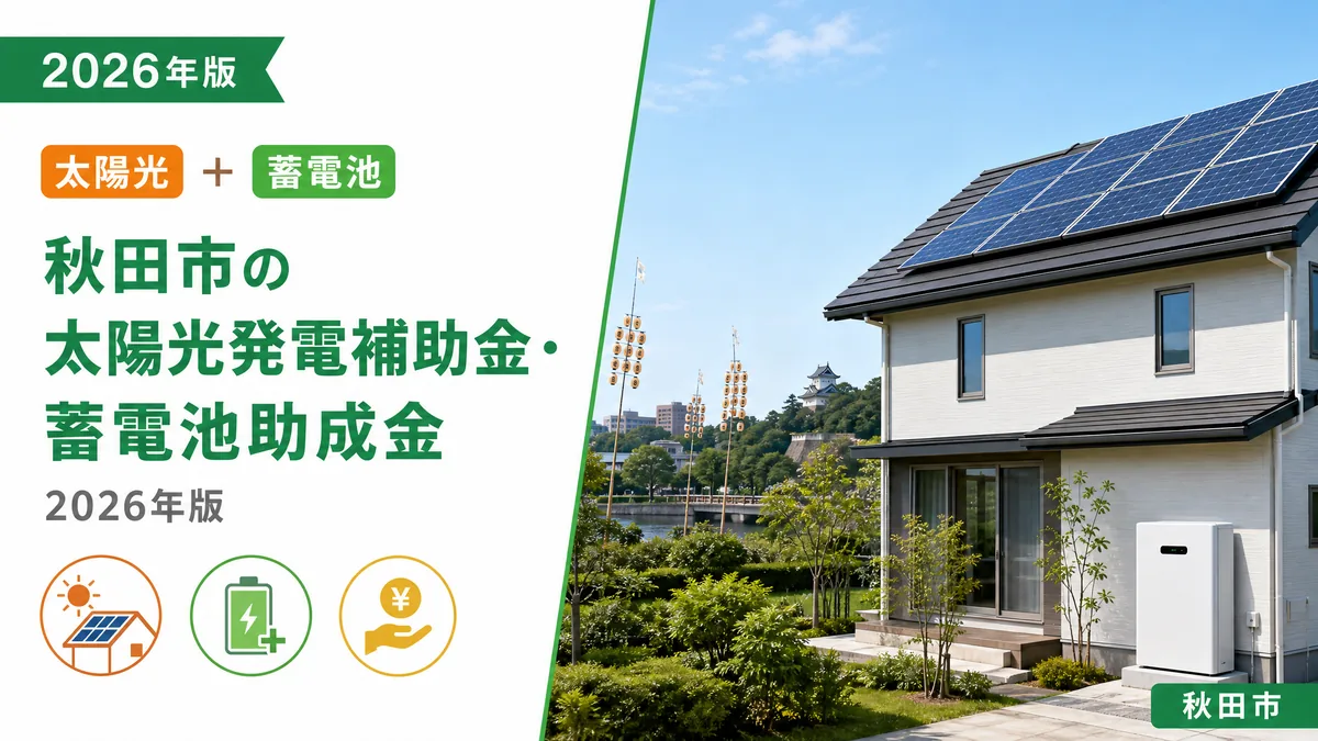 秋田市の太陽光発電補助金・蓄電池助成金2026年版