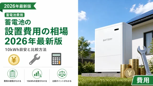 蓄電池の設置費用の相場2026年最新版｜10kWh目安と比較方法