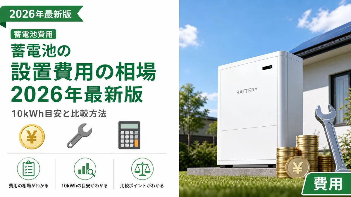 蓄電池の設置費用の相場2026年最新版｜10kWh目安と比較方法