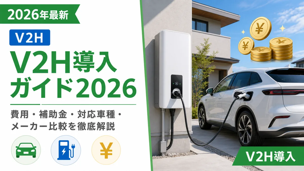 V2H導入ガイド2026｜費用・補助金・対応車種・メーカー比較を徹底解説