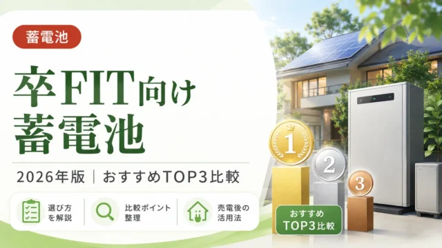 蓄電池卒FIT完全ガイド2026年版｜おすすめTOP3比較