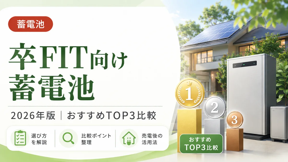蓄電池卒FIT完全ガイド2026年版｜おすすめTOP3比較
