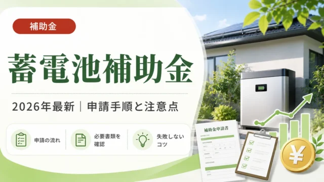 【2026年最新】蓄電池 補助金 2026 申請｜完全ガイド