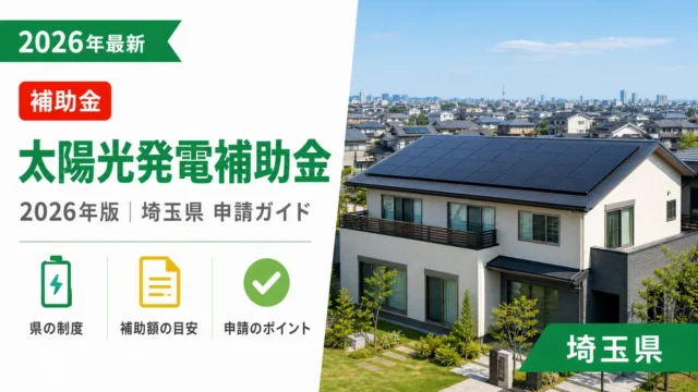 太陽光発電補助金を比較！2026年埼玉県申請ガイド