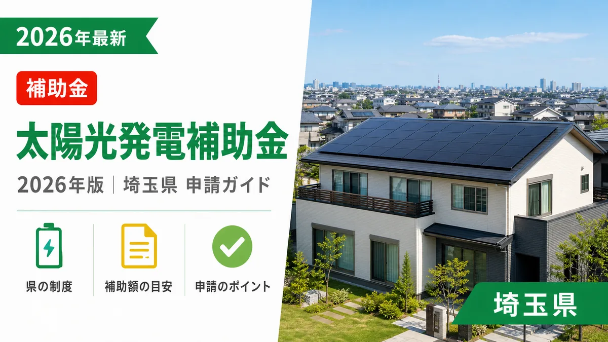 太陽光発電補助金を比較！2026年埼玉県申請ガイド