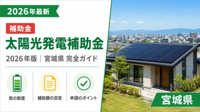 太陽光発電の補助金2026年最新版｜宮城県完全ガイド