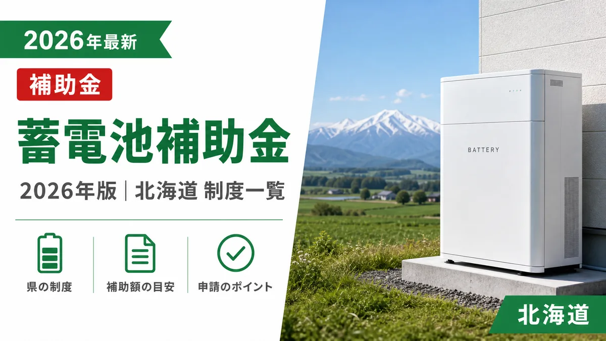 蓄電池の補助金2026年版｜北海道で使える制度一覧
