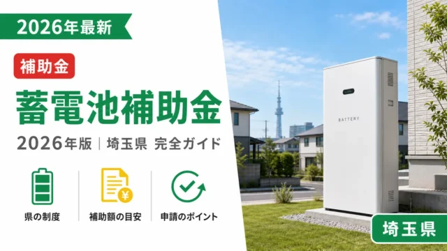 蓄電池補助金2026年最新版埼玉県完全ガイド
