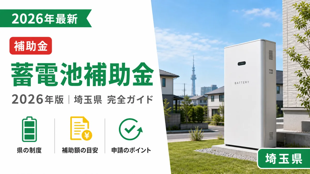 蓄電池補助金2026年最新版埼玉県完全ガイド