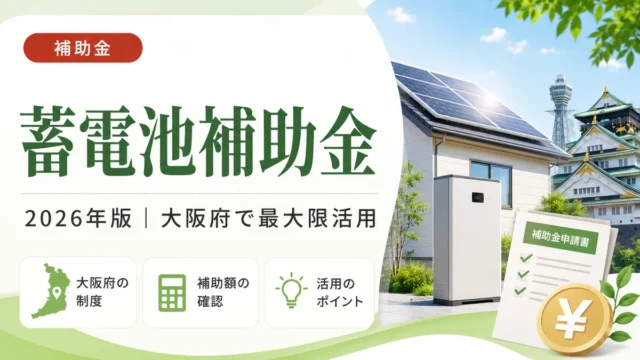 蓄電池補助金2026年版大阪府で最大限活用する方法