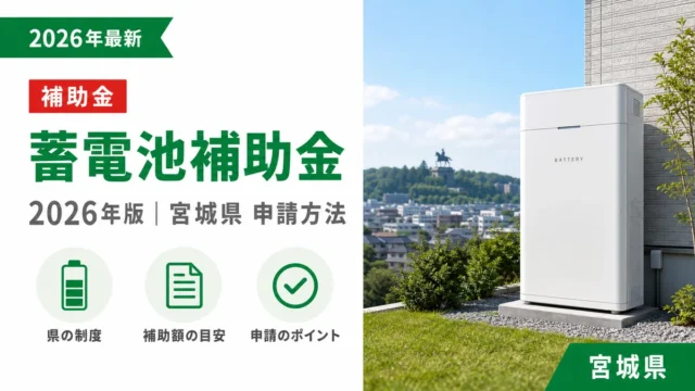 蓄電池の補助金2026年版｜宮城県の申請方法まとめ