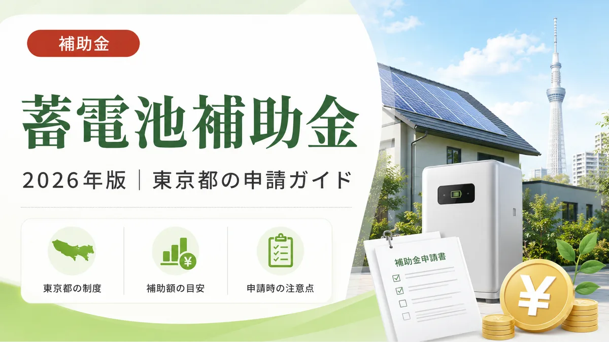 蓄電池補助金2026年最新版｜東京都の申請ガイド完全解説
