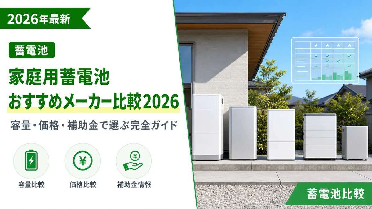 家庭用蓄電池おすすめメーカー比較2026｜容量・価格・補助金で選ぶ完全ガイド