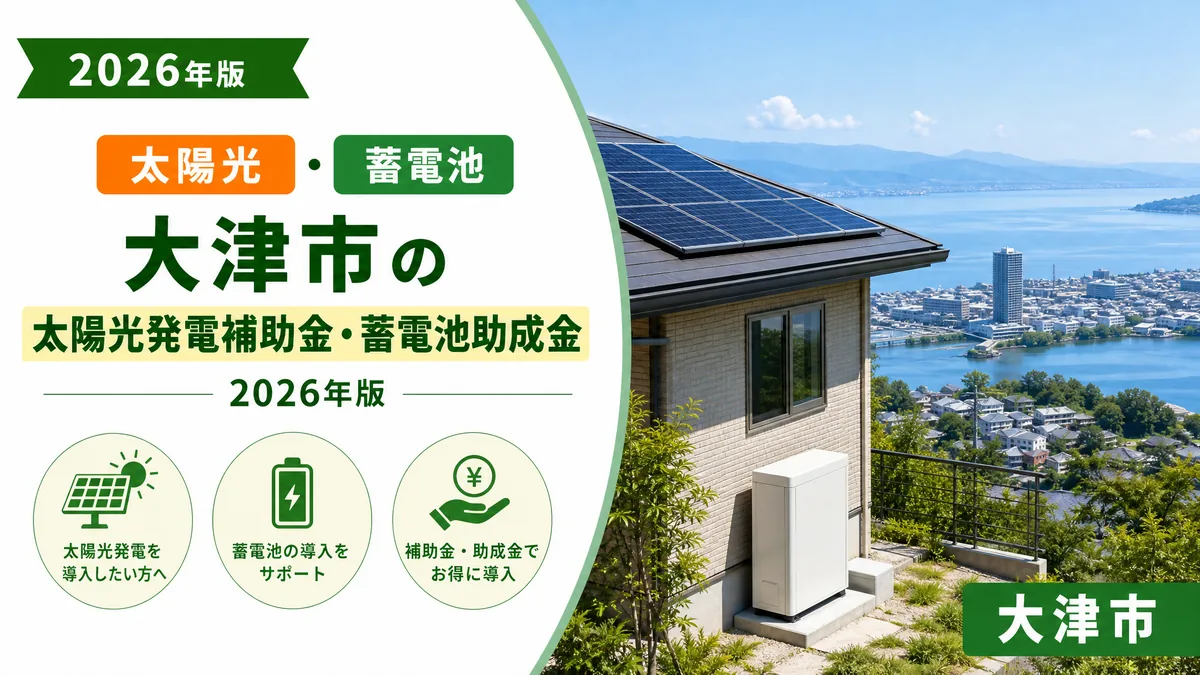 大津市の太陽光発電補助金・蓄電池助成金2026年版