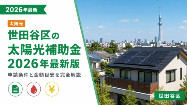 世田谷区の太陽光補助金2026年最新版｜申請条件と金額目安を完全解説