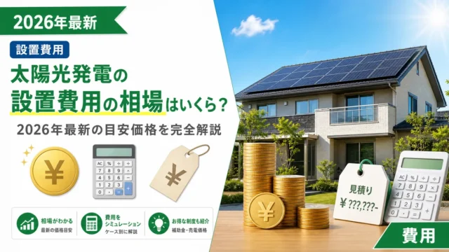 太陽光発電の設置費用の相場はいくら？2026年最新の目安価格を完全解説