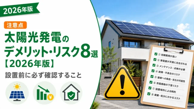 太陽光発電のデメリット・リスク8選【2026年版】設置前に必ず確認すること