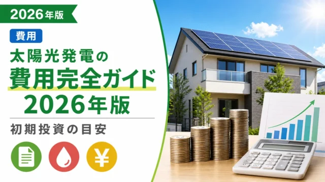 太陽光発電の費用完全ガイド2026年版｜初期投資の目安