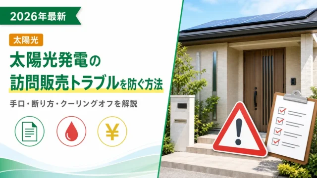太陽光発電の訪問販売トラブルを防ぐ方法｜手口・断り方・クーリングオフを解説