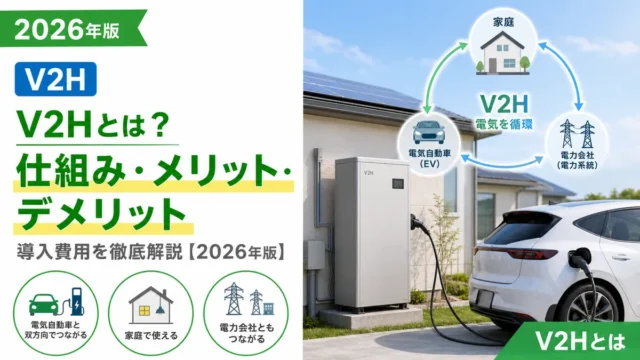 V2Hとは？仕組み・メリット・デメリット・導入費用を徹底解説【2026年版】