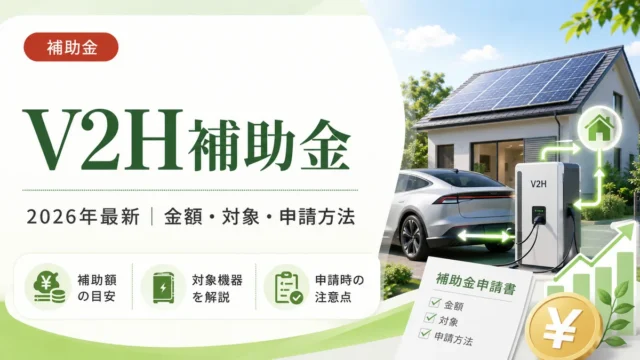 【2026年最新】V2H設置に関する補助金について完全ガイド